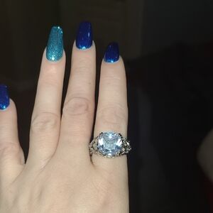 Dazzling Silver Ring with Clear Gemstone